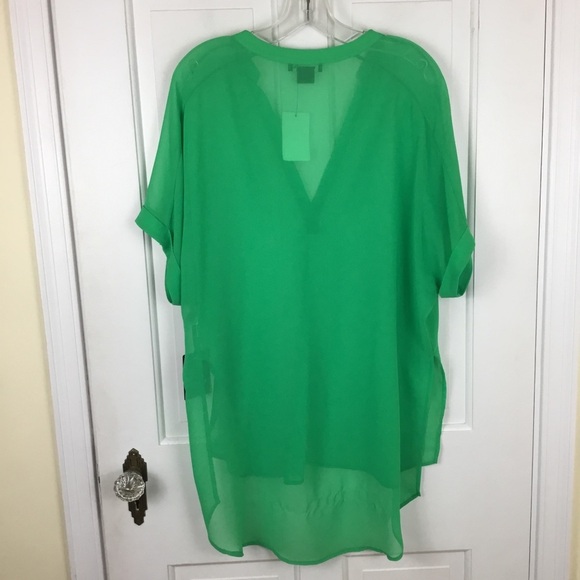 Trouve Short Sleeve V-Neck Tunic Top Oversized Size S - Picture 4 of 6